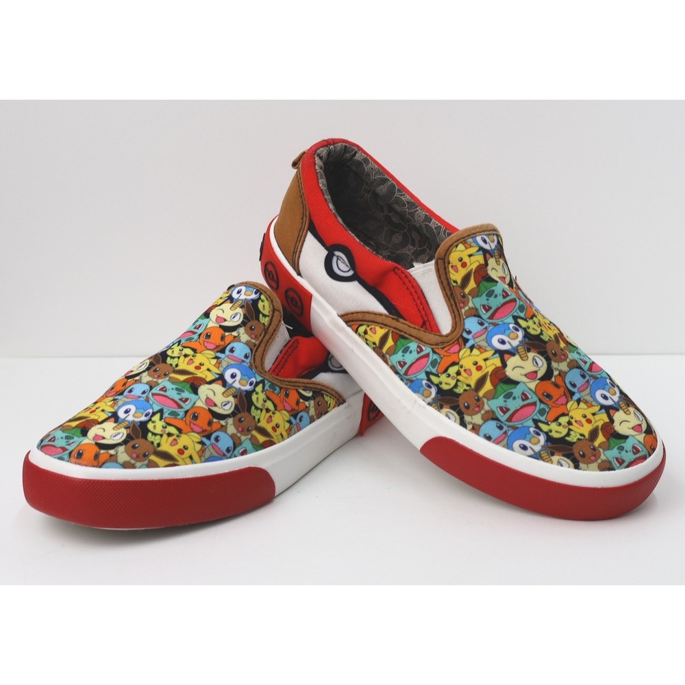 Ground Up Pokemon Slip On Sneakers Kids Size 4 Multicolor Good Character Print